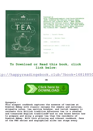 <(DOWNLOAD E.B.O.O.K.^) The Official Downton Abbey Afternoon Tea Cookbook Book P