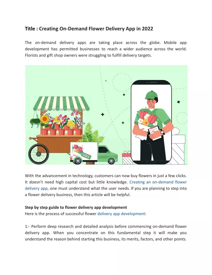 title creating on demand flower delivery