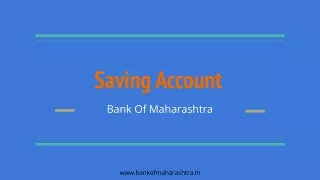 Saving Account | Bank of Maharashtra