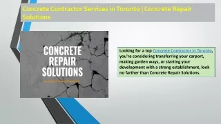 Concrete Contractor Services in Toronto  Concrete Repair Solutions