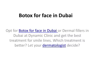 Botox in Dubai