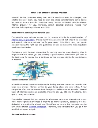 what is an internet service provider internet