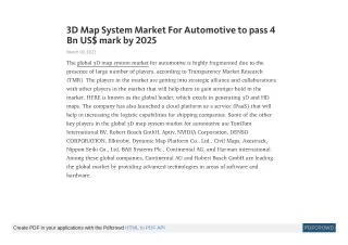 3d map system market for automotive to pass