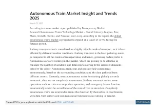 autonomous train market insight and trends 2025