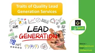 Traits of Quality Lead Generation Services