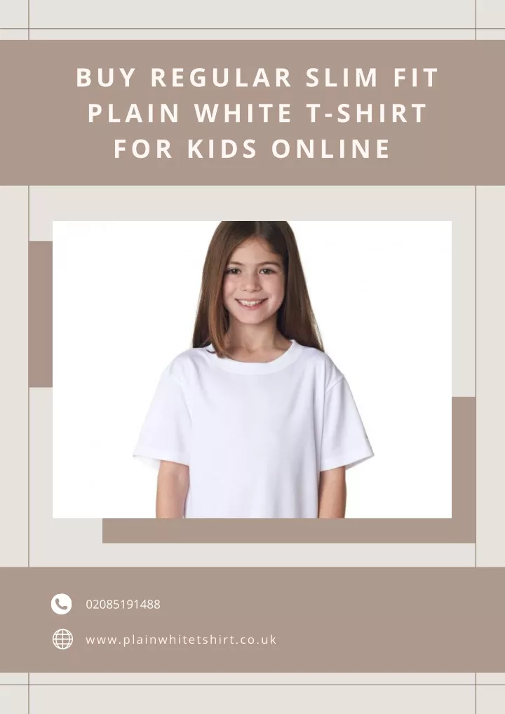 buy regular slim fit plain white t shirt for kids