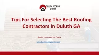 Tips for selecting the best roofing contractors in Duluth GA