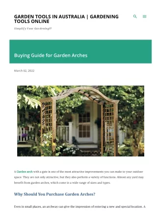 Buying guide for garden arches gardeningn tools online