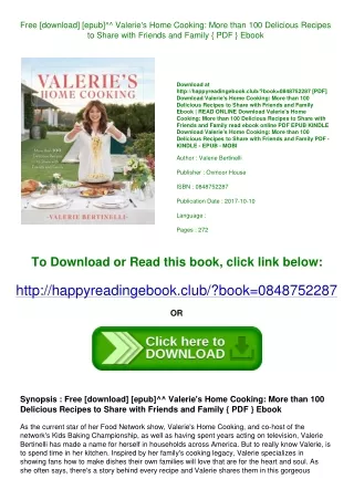 Free [download] [epub]^^ Valerie's Home Cooking More than 100 Delicious Recipes