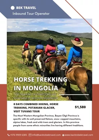 Trekking Tours in Mongolia: Travels- Bek Travel LLC