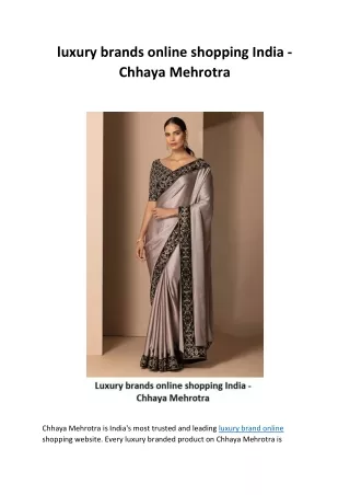 luxury brands online shopping India - Chhaya mehrotra