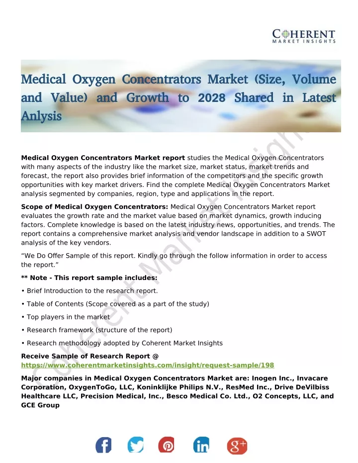 medical oxygen concentrators market size volume