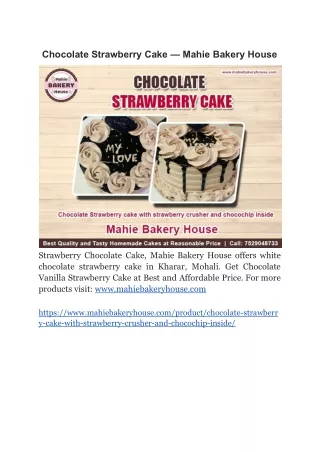 Chocolate Strawberry Cake — Mahie Bakery House