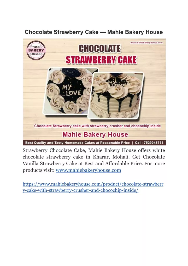 chocolate strawberry cake mahie bakery house