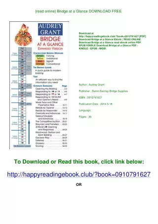 {read online} Bridge at a Glance DOWNLOAD FREE