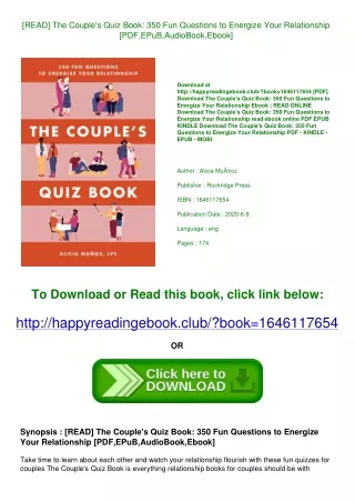 [READ] The Couple's Quiz Book 350 Fun Questions to Energize Your Relationship [P