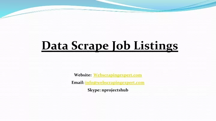 data scrape job listings