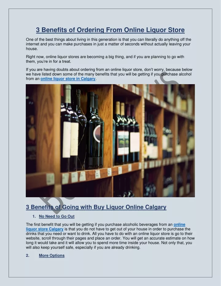 3 benefits of ordering from online liquor store