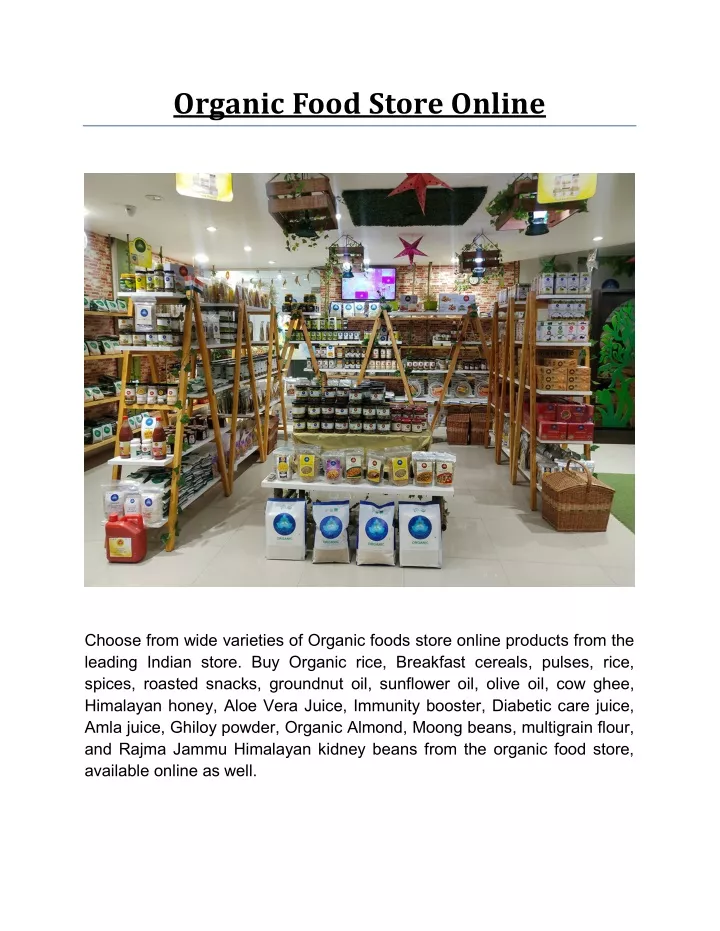organic food store online