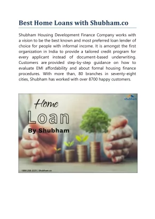 Best Home Loans with Shubham