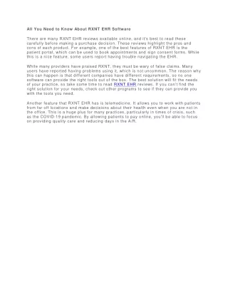 all you need to know about rxnt ehr software