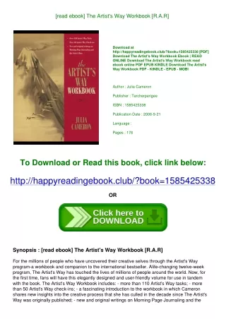 [read ebook] The Artist's Way Workbook [R.A.R]