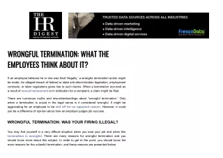 wrongful termination what the employees think