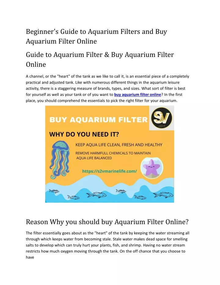 beginner s guide to aquarium filters