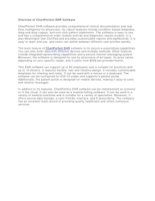 overview of chartperfect ehr software