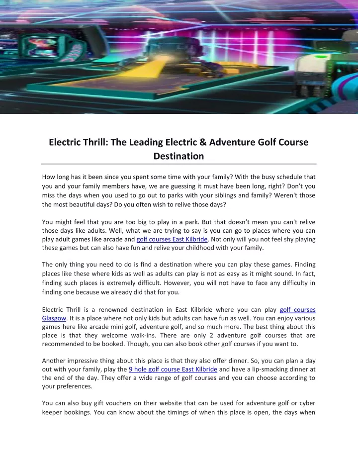 electric thrill the leading electric adventure