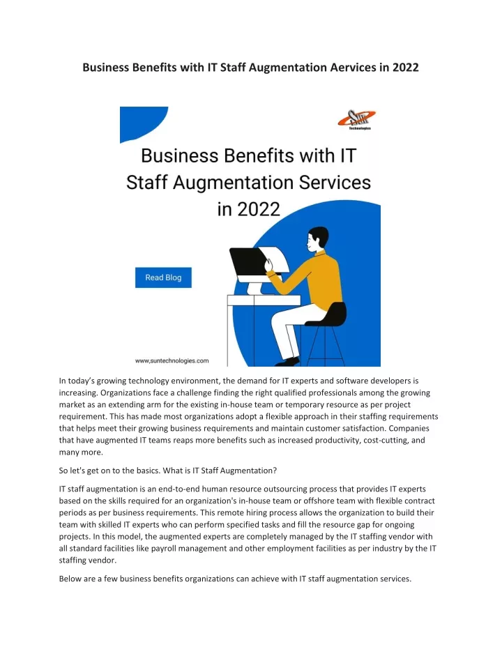 business benefits with it staff augmentation
