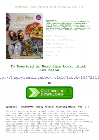{DOWNLOAD} Harry Potter Knitting Magic  Vol. 2 (<B.O.O.K.$>