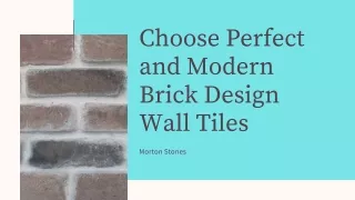 Choose Perfect and Modern Brick Design Wall Tiles