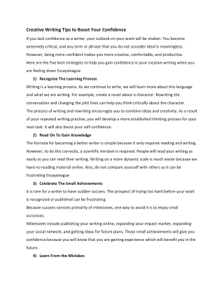 creative writing tips to boost your confidence
