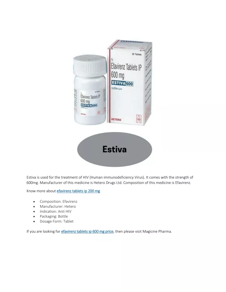 estiva is used for the treatment of hiv human