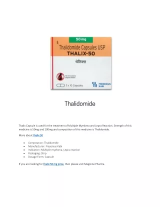 thalix capsule is used for the treatment