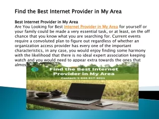 find the best internet provider in my area
