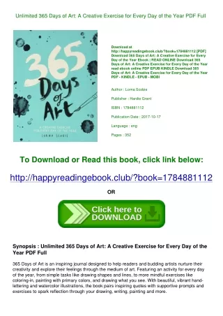 Unlimited 365 Days of Art A Creative Exercise for Every Day of the Year PDF Full