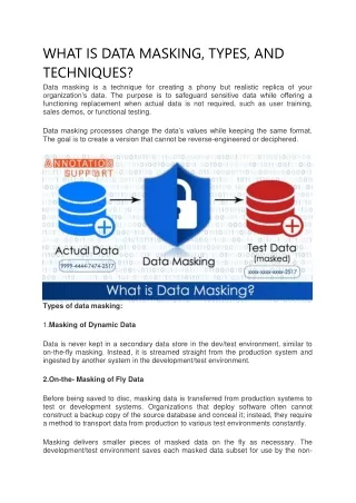 What is Data masking, types and techniques?