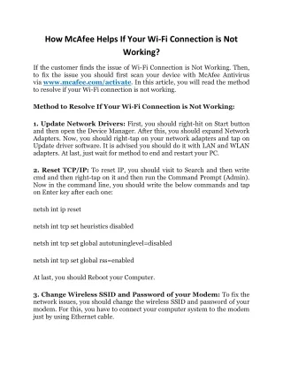 how mcafee helps if your wi fi connection