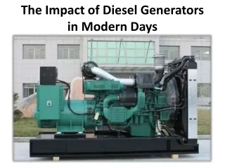 the impact of diesel generators in modern days