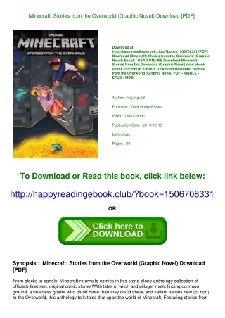<EBOOK> Minecraft Stories from the Overworld (Graphic Novel) Download [PDF]