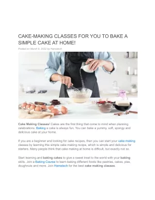 cake making classes for you to bake a simple cake
