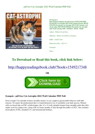 pdf free Cat-Astrophe 2022 Wall Calendar PDF Full