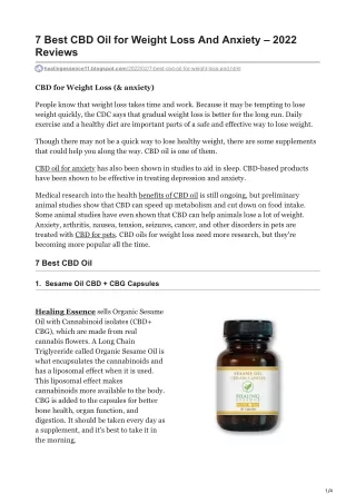 7 Best CBD Oil for Weight Loss And Anxiety  2022 Reviews
