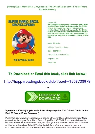 {Kindle} Super Mario Bros. Encyclopedia The Official Guide to the First 30 Years