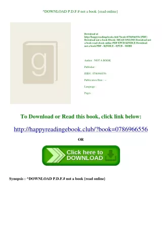 ^DOWNLOAD P.D.F.# not a book {read online}