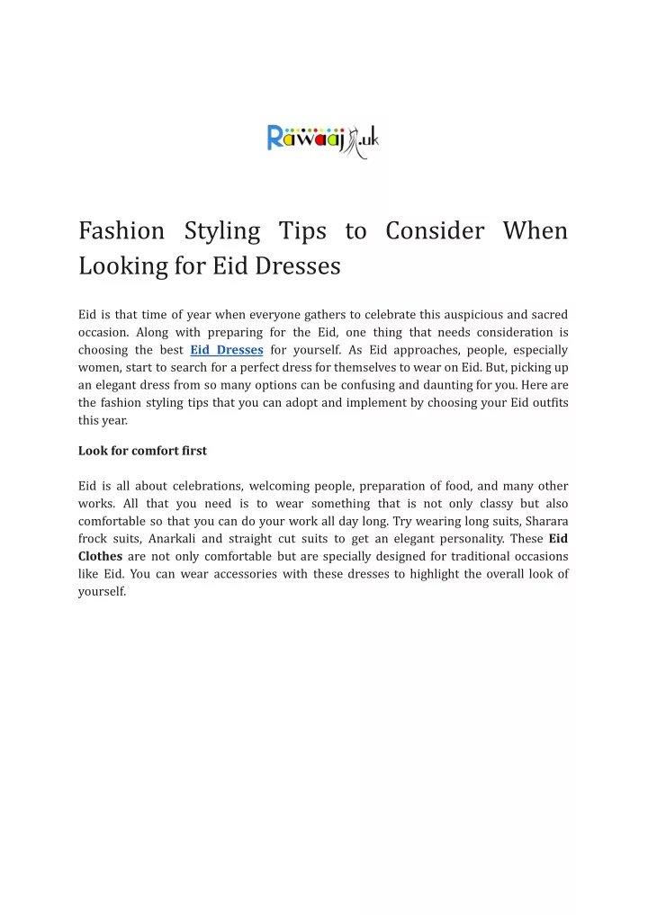 fashion styling tips to consider when looking