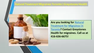 Natural Treatment Migraines Toronto  Greystones Health