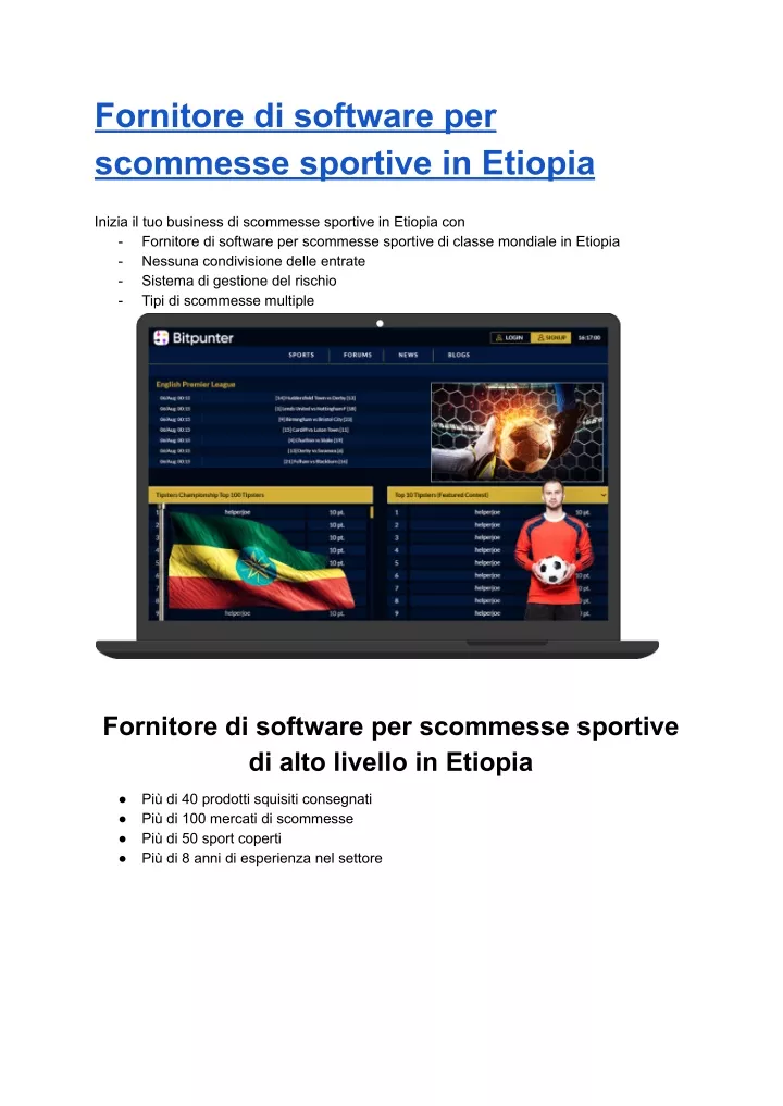 fornitore di software per scommesse sportive